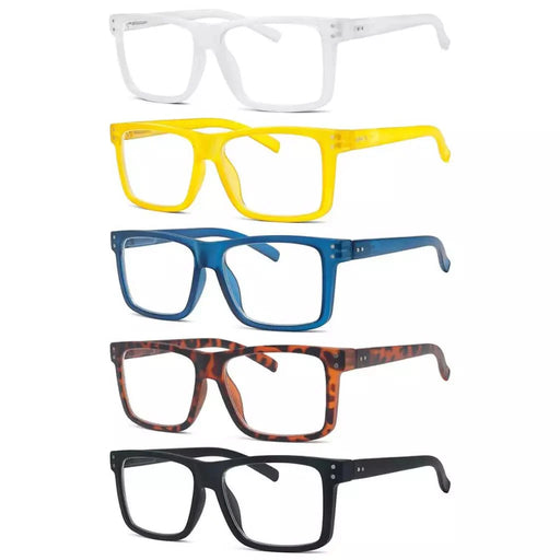 eyekeeper.com 5 Pack Fashionable Large Frame Reading Glasses Rectangle Readers R2142 Eyeglasses