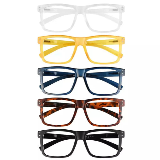 eyekeeper.com 5 Pack Fashionable Large Frame Reading Glasses Rectangle Readers R2142 Eyeglasses