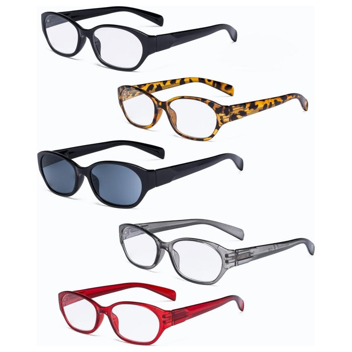 Eyekeeper.Com - 5 Pack Fashionable Reading Glasses Include Sunglasses R9101