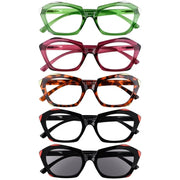 eyekeeper.com 5 Pack Fashionable Reading Glasses Polygon Readers R2129 Eyeglasses