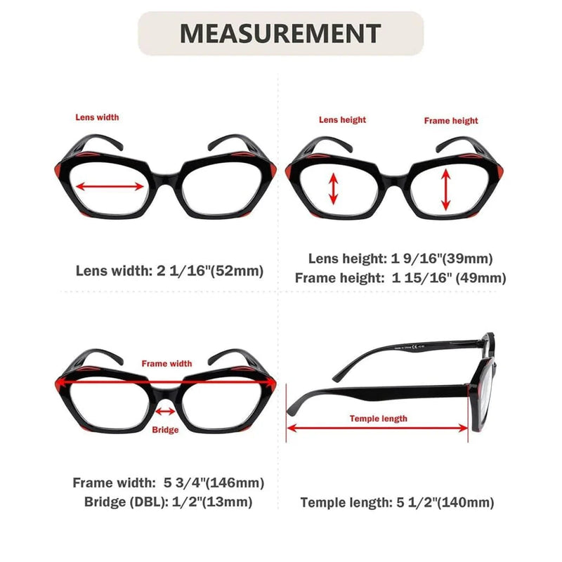 eyekeeper.com 5 Pack Fashionable Reading Glasses Polygon Readers R2129 Eyeglasses