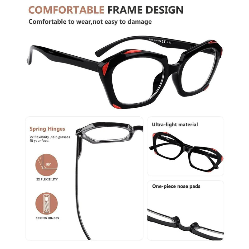 eyekeeper.com 5 Pack Fashionable Reading Glasses Polygon Readers R2129 Eyeglasses