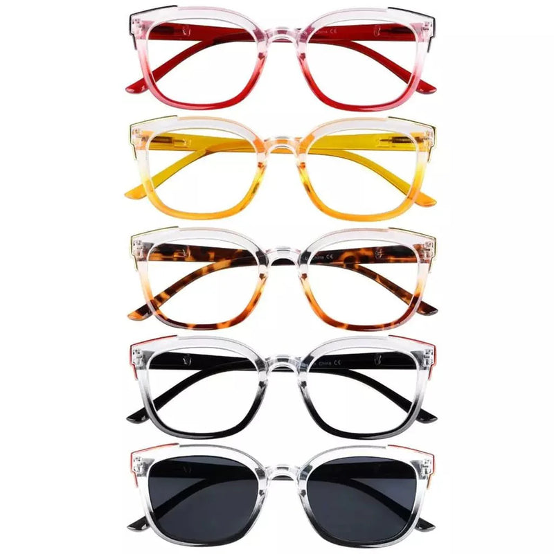 eyekeeper.com 5 Pack Fashionable Reading Glasses Two Tone Eyeglasses R2114 Eyeglasses