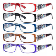eyekeeper.com 5 Pack Fashionable Reading Glasses with Crystal Arms R006D Eyeglasses
