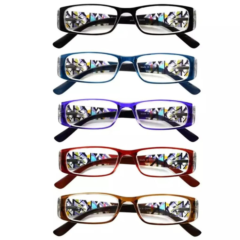eyekeeper.com 5 Pack Fashionable Reading Glasses with Crystal Arms R006D Eyeglasses