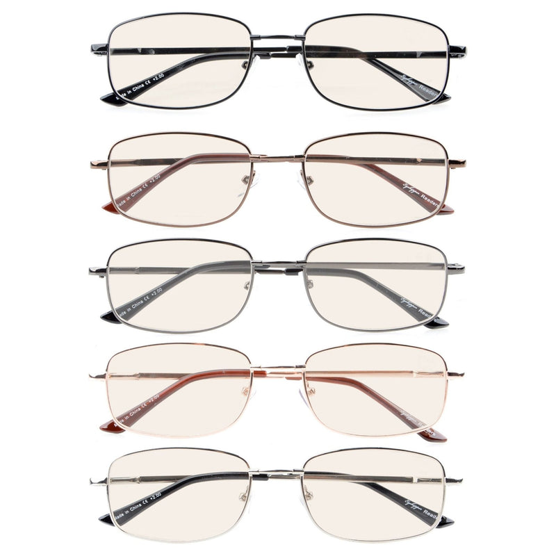 eyekeeper.com 5 Pack Flex Titanium Blue Light Filter Readers UVR1644 Eyeglasses