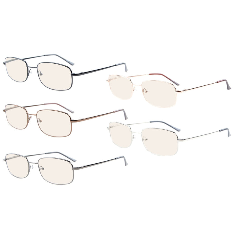 eyekeeper.com 5 Pack Flex Titanium Blue Light Filter Readers UVR1644 Eyeglasses