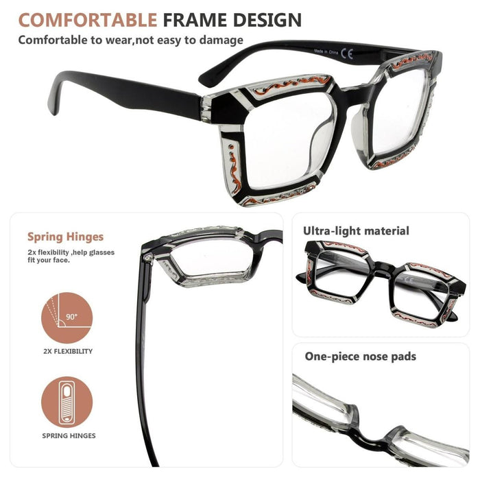 Eyekeeper - 5 Pack Floral Pattern Design Reading Glasses R2106