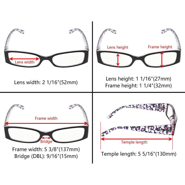 Eyekeeper - 5 Pack Floral Pattern Design Reading Glasses R040F