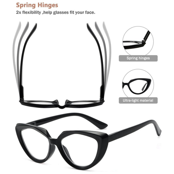 Eyekeeper - 5 Pack Ladies Cat-Eye Stylish Reading Glasses R2137