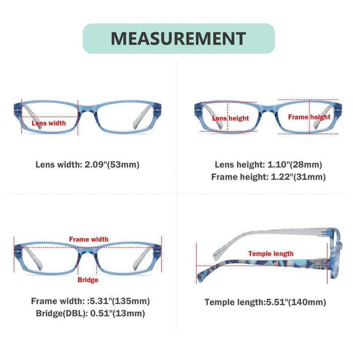 Eyekeeper - 5 Pack Metalless Reading Glasses Screwless Readers