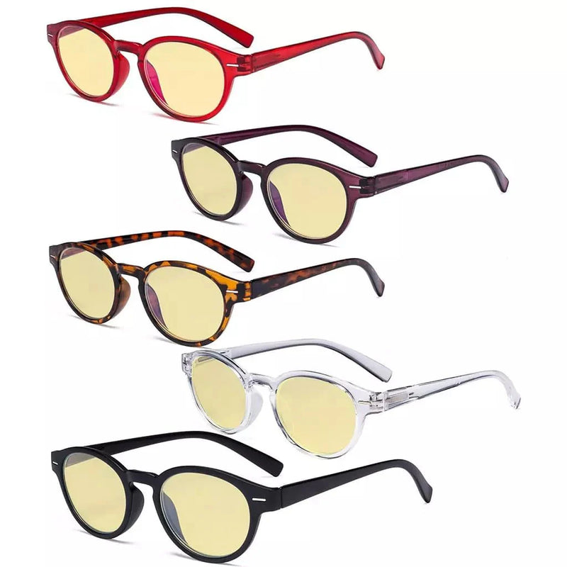 eyekeeper.com 5 Pack Ladies Oval Blue Light Blocking Reading Glasses TM091 Eyeglasses
