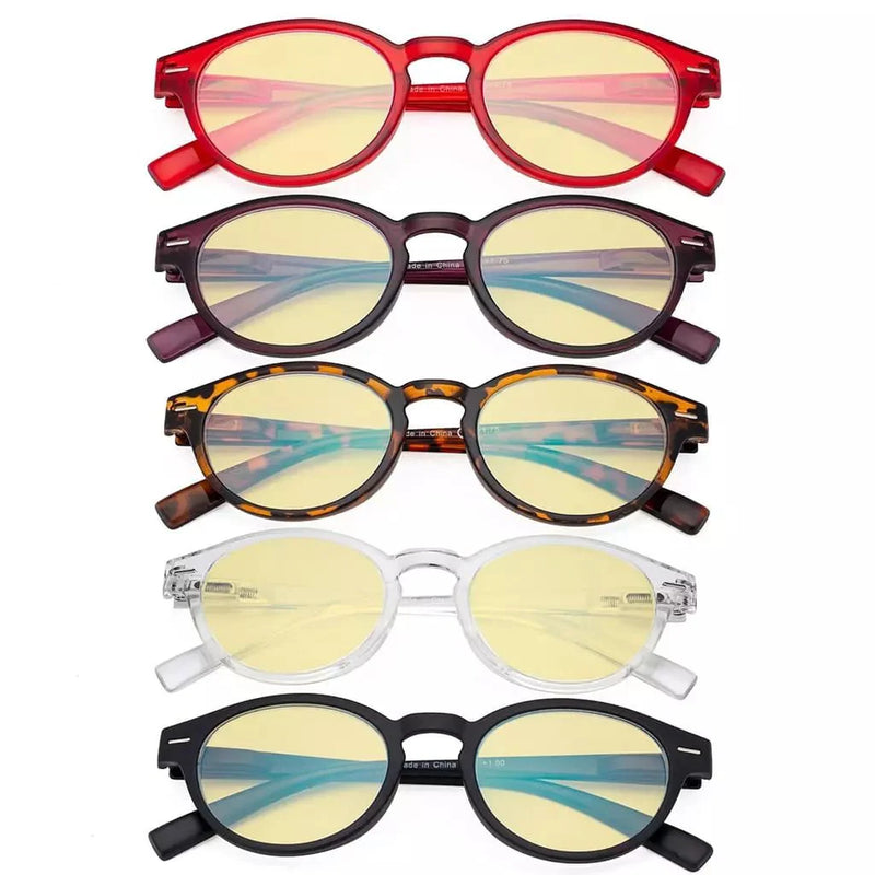 eyekeeper.com 5 Pack Ladies Oval Blue Light Blocking Reading Glasses TM091 Eyeglasses