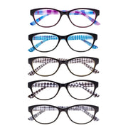 eyekeeper.com 5 Pack Ladies Patterned Design Cat-eye Reading Glasses R074S Eyeglasses
