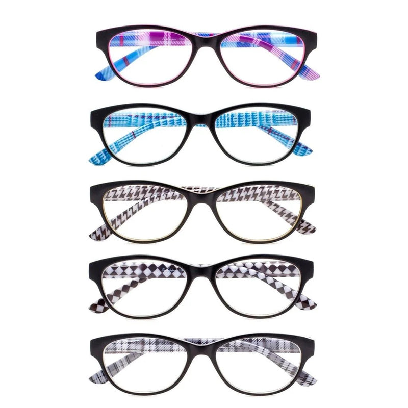 eyekeeper.com 5 Pack Ladies Patterned Design Cat-eye Reading Glasses R074S Eyeglasses