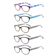 eyekeeper.com 5 Pack Ladies Patterned Design Cat-eye Reading Glasses R074S Eyeglasses