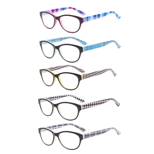 eyekeeper.com 5 Pack Ladies Patterned Design Cat-eye Reading Glasses R074S Eyeglasses