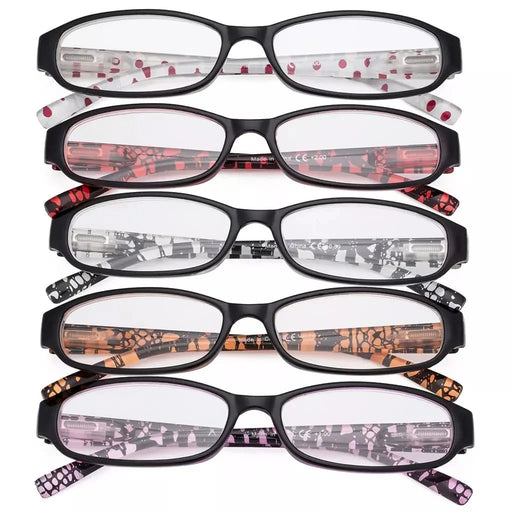 eyekeeper.com 5 Pack Ladies Reading Glasses with Polka Dots Arms R9104P Eyeglasses