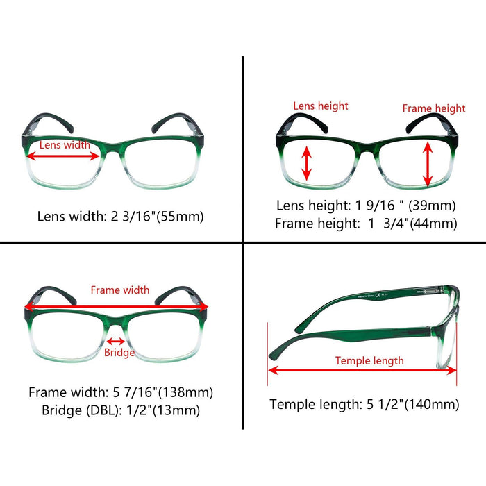 Eyekeeper - 5 Pack Fashionable Reading Glasses Stylish Readers Rt1805