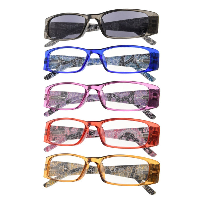 Eyekeeper - 5 Pack Leopard Reading Glasses R006A