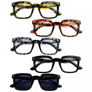 eyekeeper.com 5 Pack Modern Readers Square Reading Glasses R2104 Eyeglasses