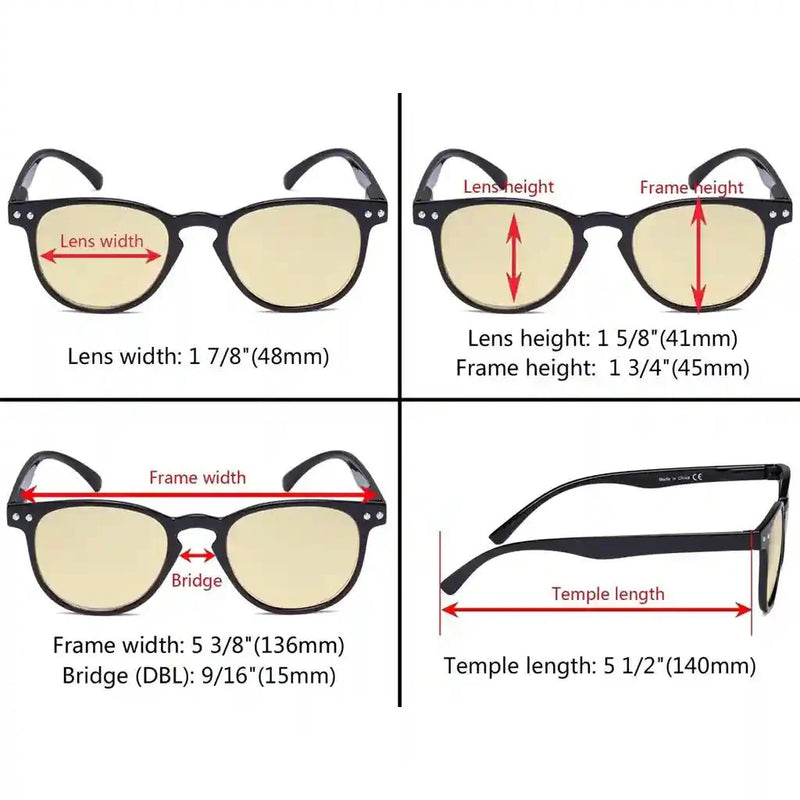 eyekeeper.com 5 Pack Oval Blue Light Blocking Reading Glasses TMCG060 Eyeglasses