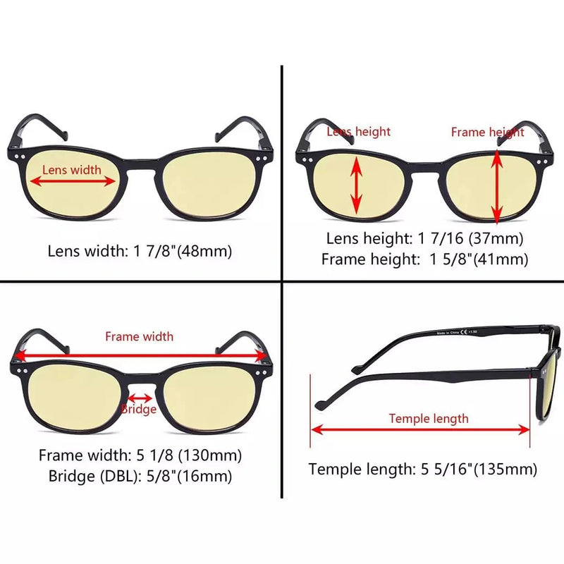 eyekeeper.com 5 Pack Oval Blue Light Blocking Reading Glasses TMCG065 Eyeglasses