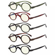 eyekeeper.com 5 Pack Oval Classic Vintage Blue Light Glasses UVR077X Eyeglasses