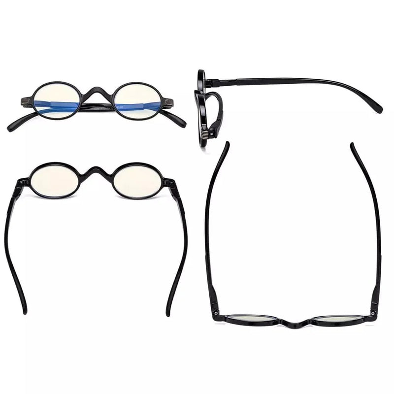 eyekeeper.com 5 Pack Oval Classic Vintage Blue Light Glasses UVR077X Eyeglasses