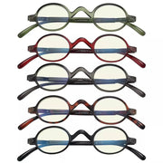 eyekeeper.com 5 Pack Oval Classic Vintage Blue Light Glasses UVR077X Eyeglasses