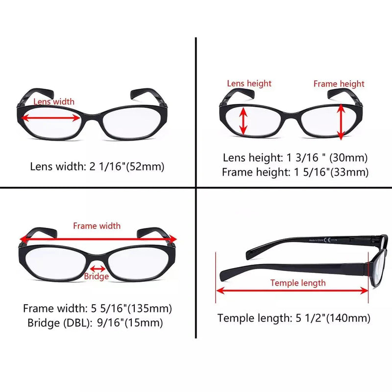 eyekeeper.com 5 Pack Oval Fashion Reading Glasses Include Sunglasses R9101 Eyeglasses