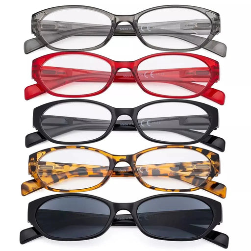 eyekeeper.com 5 Pack Oval Fashion Reading Glasses Include Sunglasses R9101 Eyeglasses