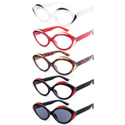 eyekeeper.com 5 Pack Oval Reading Glasses Stylish Readers R2128 Eyeglasses