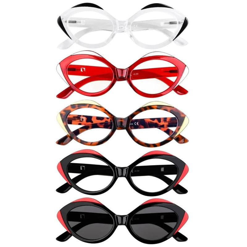 eyekeeper.com 5 Pack Oval Reading Glasses Stylish Readers R2128 Eyeglasses