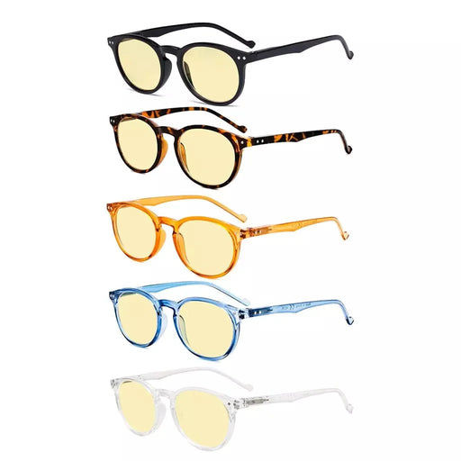 eyekeeper.com 5 Pack Oval Round Blue Light Blocking Reading Glasses TM071 Eyeglasses