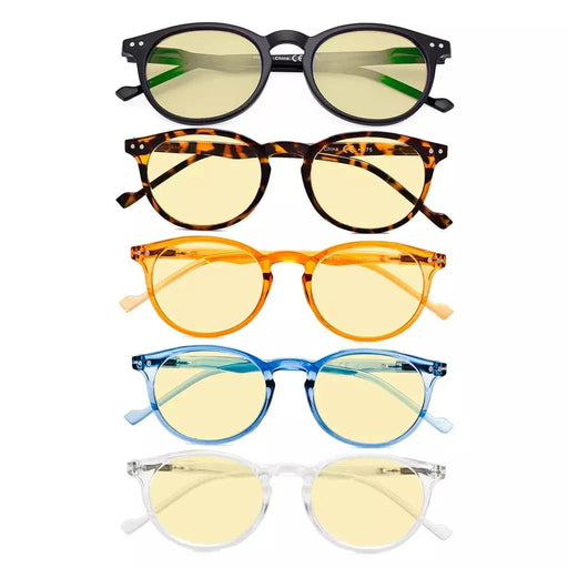 eyekeeper.com 5 Pack Oval Round Blue Light Blocking Reading Glasses TM071 Eyeglasses