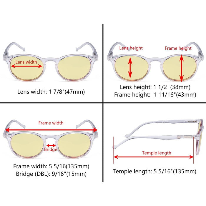 Eyekeeper - 5 Pack Oval Round Blue Light Blocking Reading Glasses Tm071