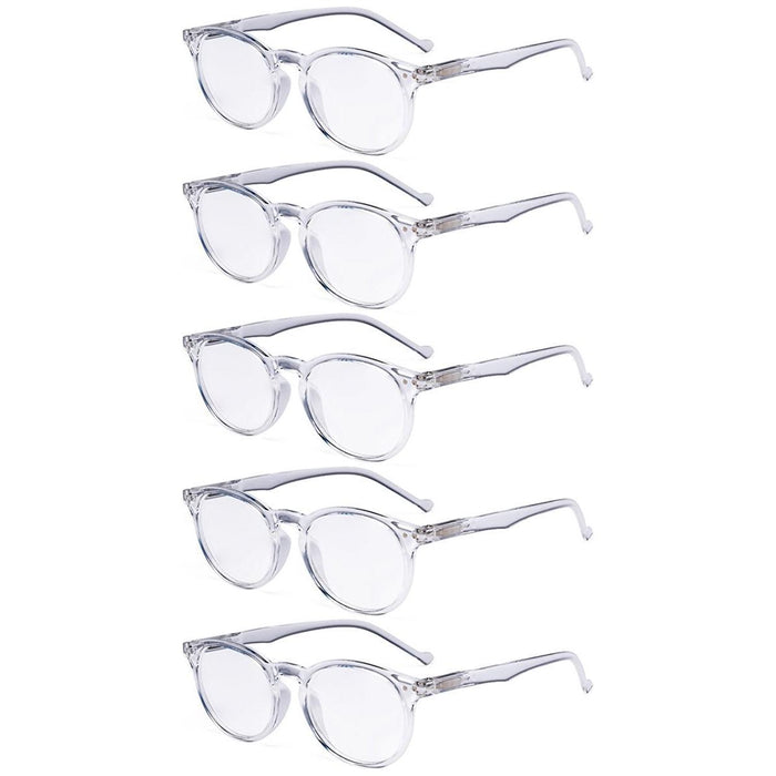 Eyekeeper - 5 Pack Oval Reading Glasses Include Sunglasses R071