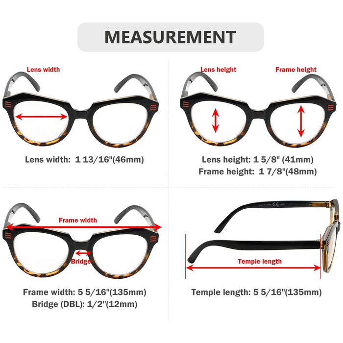 Eyekeeper - 5 Pack Polygon Reading Glasses Chic Eyeglasses R2110