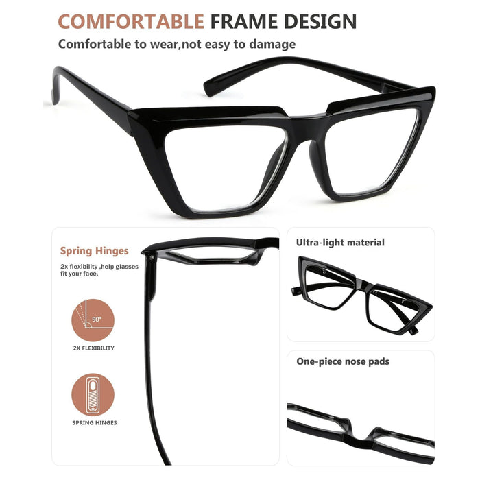 Eyekeeper - 5 Pack Funky Cat-Eye Design Reading Glasses R2138