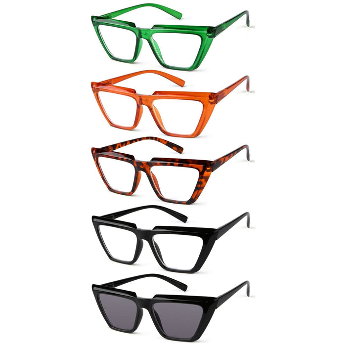 Eyekeeper - 5 Pack Funky Cat-Eye Design Reading Glasses R2138