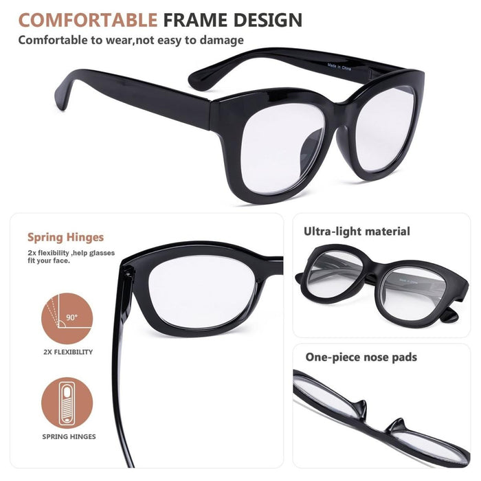 Eyekeeper - 5 Pack Oversized Retro Reading Glasses Fh1555