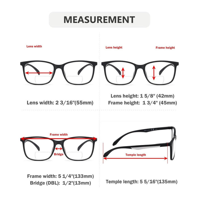 Eyekeeper - 5 Pack Fashionable Bifocal Reading Glasses Br9113