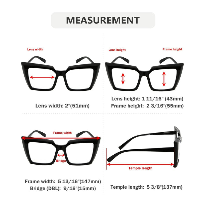 Eyekeeper - 5 Pack Oversized Chic Reading Glasses R2141