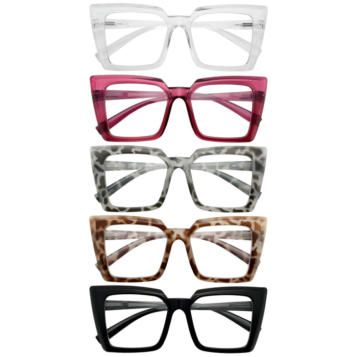 Eyekeeper - 5 Pack Oversized Chic Reading Glasses R2141