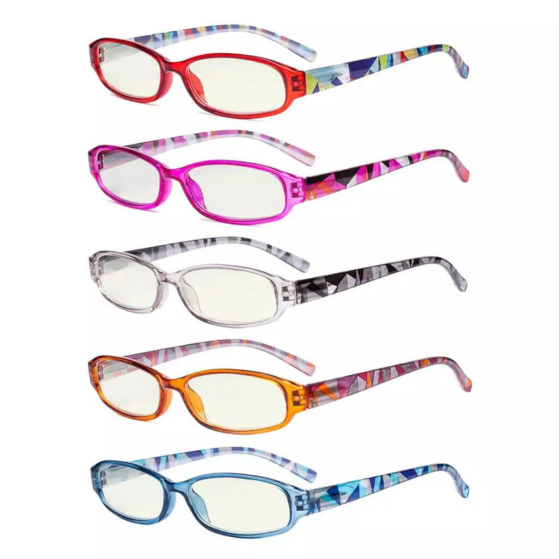 eyekeeper.com 5 Pack Pattern Blue Light Filter Reading Glasses UVR9104G Eyeglasses