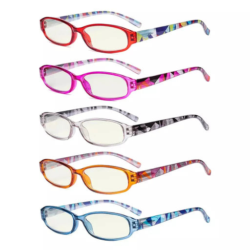 eyekeeper.com 5 Pack Pattern Blue Light Filter Reading Glasses UVR9104G Eyeglasses