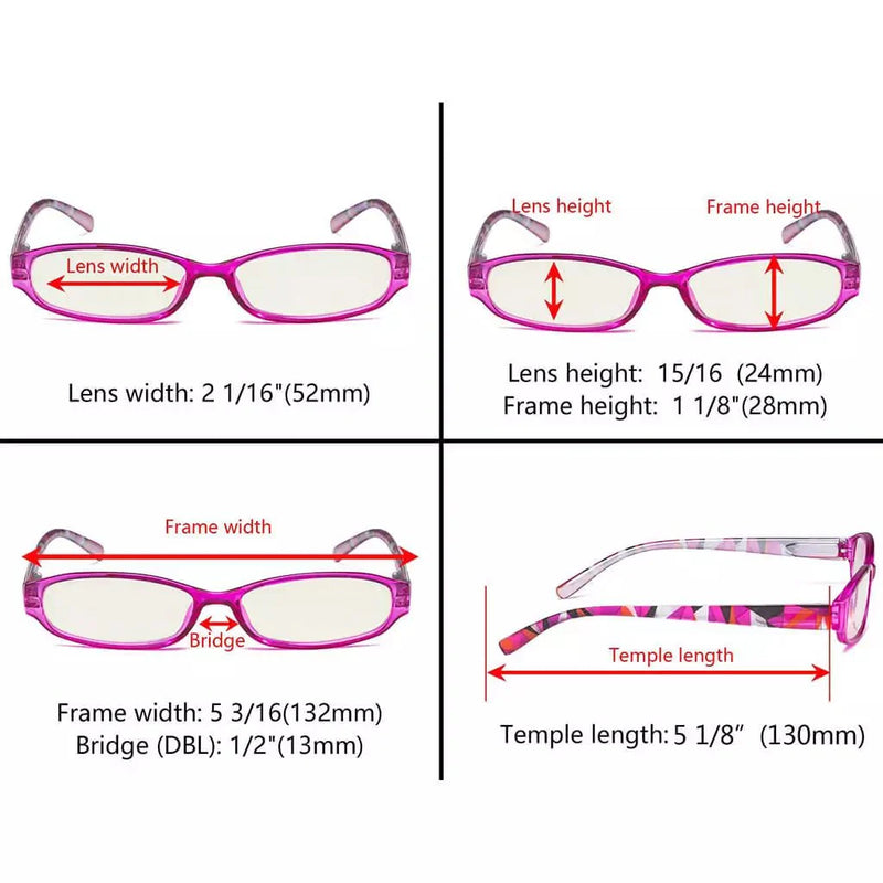 eyekeeper.com 5 Pack Pattern Blue Light Filter Reading Glasses UVR9104G Eyeglasses