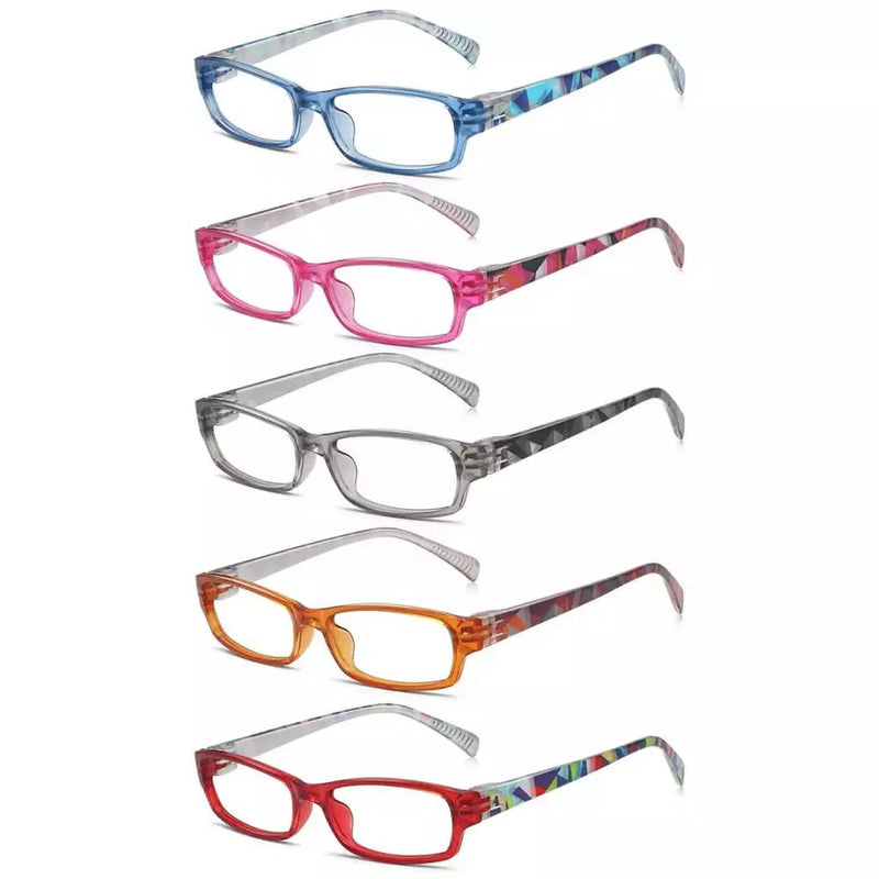 eyekeeper.com 5 Pack Patterned Temples Metalless Screwless Reading Glasses NRT1803 Eyeglasses