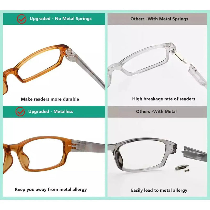 eyekeeper.com 5 Pack Patterned Temples Metalless Screwless Reading Glasses NRT1803 Eyeglasses